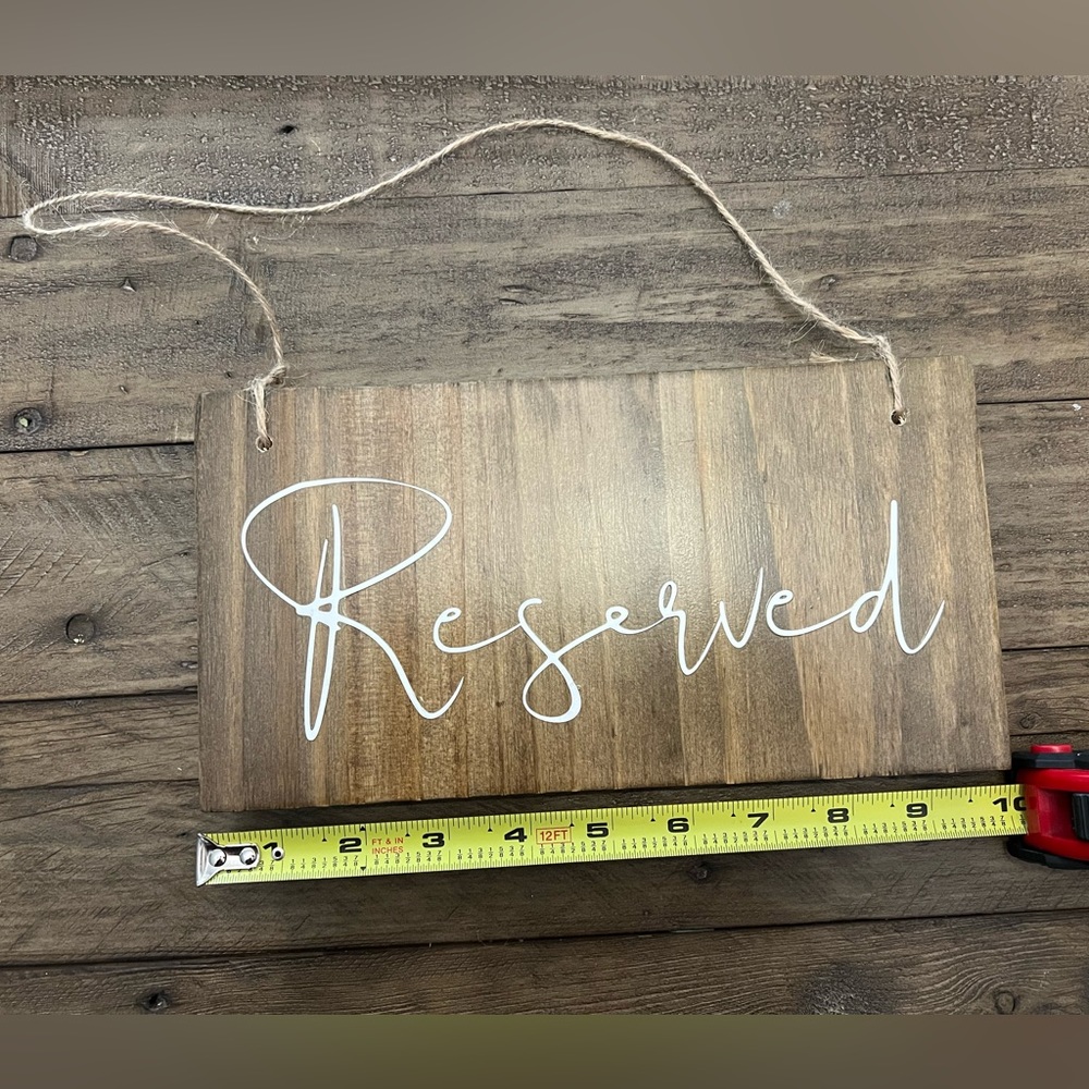 2 Rusting Wooden Reserved Wedding Signs - Picture 3 of 4